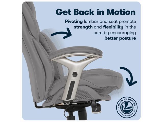 Serta Works Executive Office Chair with Back in Motion Technology, Opportunity Gray Bonded Leather