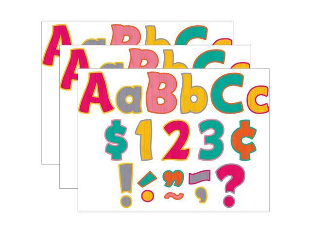 Teacher Created Resources 4' Funtastic Font Letters Combo Pack Tropical Punch 208 Pieces/Pack 3 Packs (TCR5579-3)