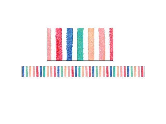 Teacher Created Resources Watercolor Stripes Border Trim 35 Feet Per Pack 6 Packs (TCR8961-6)
