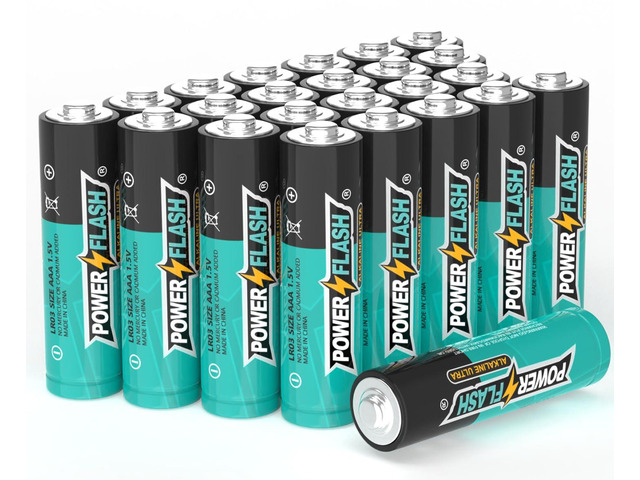 POWER FLASH AAA batteries 24 pack (with new life date) long lasting Triple batteries, 1.5V batteries, shelf life of 10 years, leak proof, release...