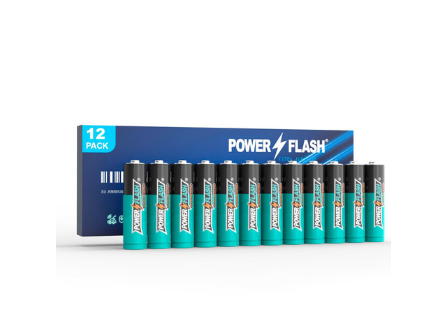 POWER FLASH AAA Batteries 12 Pack with Fresh Date-Triple A Long-Lasting Alkaline High-Performance Battery,1.5 Volt,10-Year Shelf Life,Power Will...