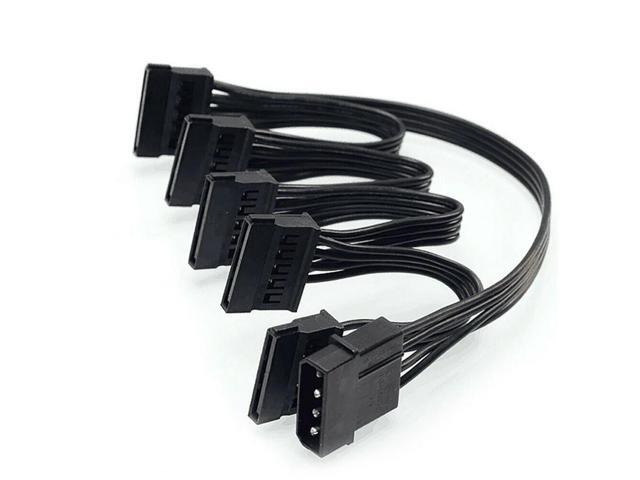 4Pin IDE to 5-Port Power Supply Cable 4Pin Molex to Multi SATA Port 18AWG Wire Power Cord For Hard Drive HDD SSD