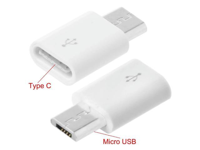 White USB 3.1 Type C Female to Micro USB Male Adapter Charger Cable Adapter for for Galaxy
