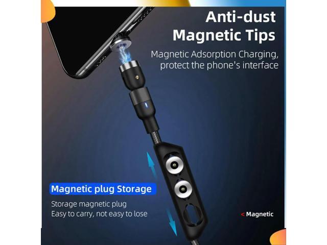 2X Round Magnetic Cable Plug Phone Android Magnet Charger Plug Micro-USB Fast Charging Adapter