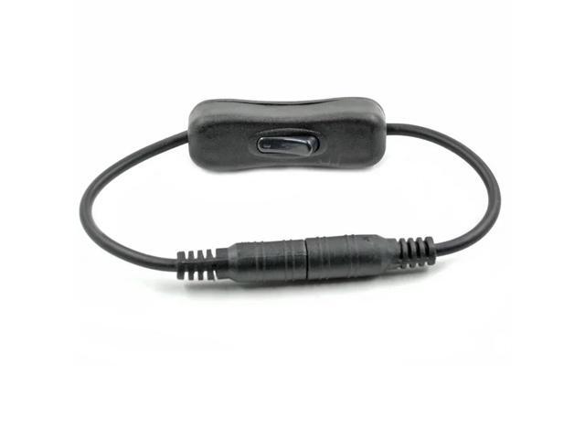 DC 12V Power Connection Cable with Black DC Switch Extension Cord and switch