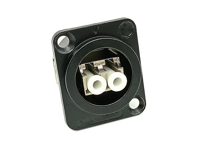 Black Shell Fiber Optic Singlemode LC Panel Mount Adapter