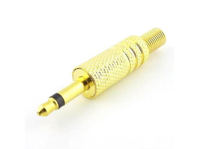 1pc Replacement 3.5mm Mono TS 2 Pole Male Plug Audio Coax Cable Solder Gold Adapter Connector DIY for Repair Headphones Headset
