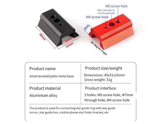 Dovetail Rail Plate Telescope Finder Base Sp Astronomy Telescope Mount Accessories Guide Dovetail Rail,Black Rich