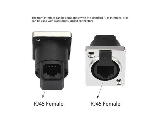 RJ45 Ethernet Connector With Rubber Cover D Type Panel Mount Socket Waterproof Network Connector RJ45