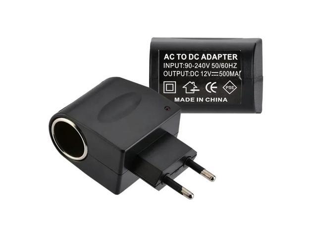 AC Adapter With Car Socket Auto Charger EU Plug 220V AC To 12V DC Use For Car Electronic Devices Use At Home