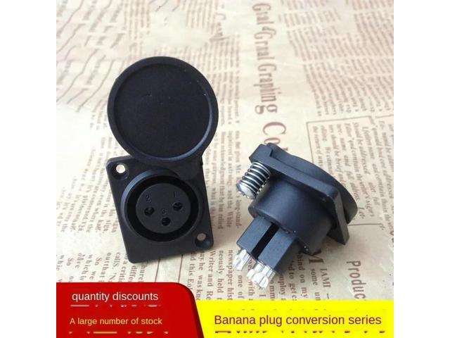 3P Plastic Copper Straight-Leg Cannon USB with Waterproof Cover Three-Core Cannon USB Microphone Socket