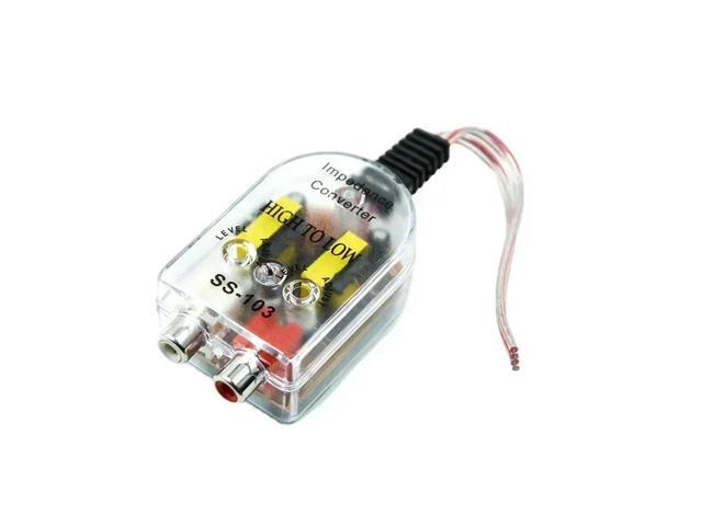 Car Speaker To RCA Level Adaptor High To Low Sockets Auto Line Out Audio Comverter Sound Subwoofer Amplifier Adjustable