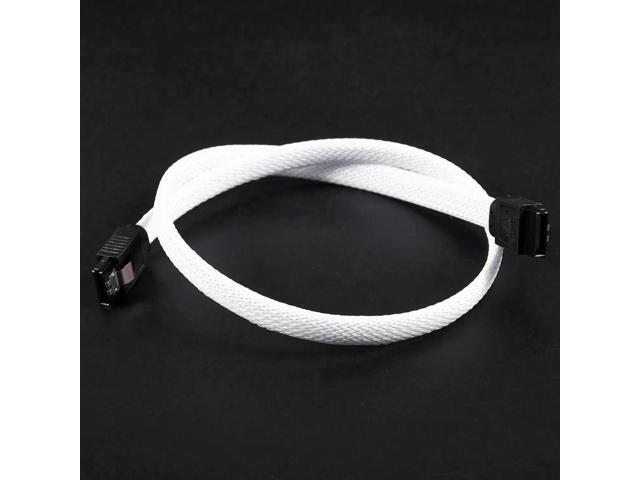2Pcs 50CM SATA 3.0 III SATA3 7Pin Data Cable 6Gb/S SSD Cables HDD Hard Disk Data Cord With Nylon Sleeved Premium Versi