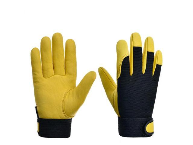 1Pair Pigskin Leather Wear Resistant Driving Working Repair Safe Gloves