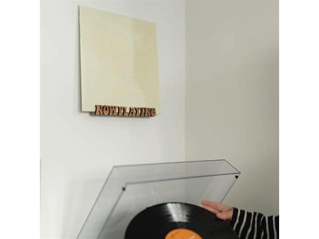 Now Playing Vinyl Record Stand Display Wall Mount Solid Wood Album Shelf Bracket Hanging Storage LP Holder for Music Rich