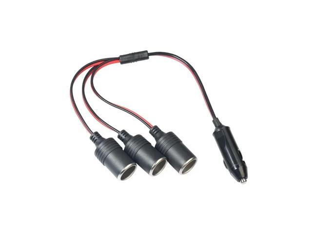 1 to 3 Car Cigarette Lighter 3 Way Socket Splitter 12v 24v Power Charger Adapter Female Socket Plug Extension Cord Cable