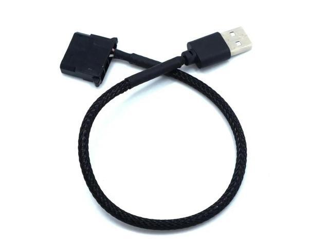 4Pin Computer PC Fan Power Connector Adapter 4Pin Fan To USB Adapter Cables PVC Connect Black