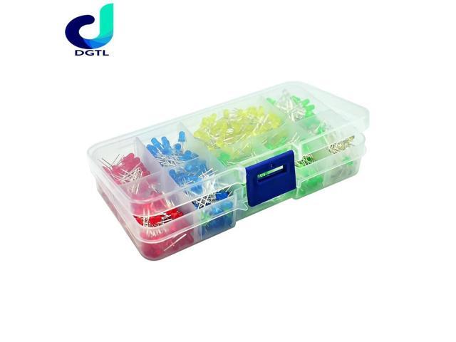 500Pcs/lot 3mm LED Diode Kit Ultra Bright LEDs Lights Lamp Emitting Diodes White Yellow Red Blue Green DIY Kit Set Bulb Lamp