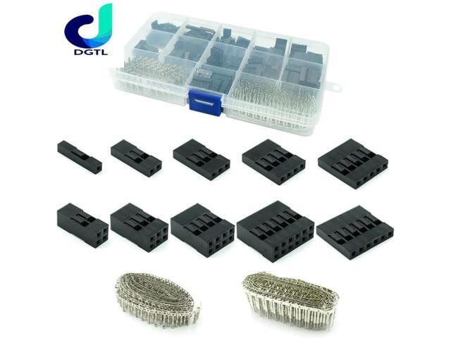 620pcs Dupont Connector 2.54mm, Dupont Cable Jumper Wire Pin Header Housing Kit, Male Crimp Pins+Female Pin Terminal Connector