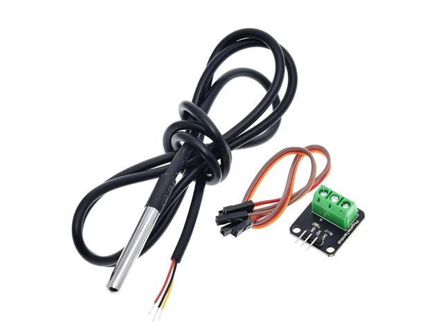 3Set DS18B20 Temperature Sensor Module Kit Waterproof 100CM Digital Sensor Cable Probe Terminal Adapter For