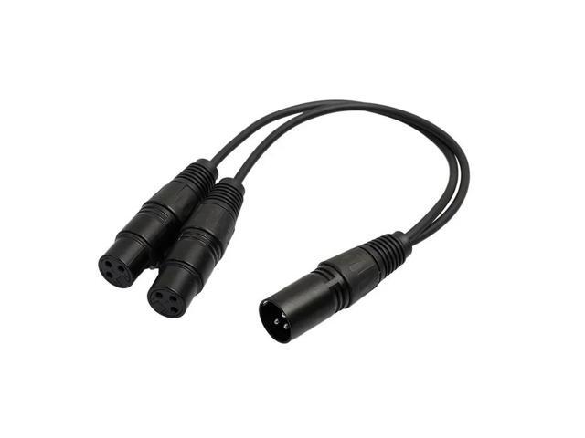 3Pin XLR 1 Male To 2 Female Audio Extension Cable, Audio Y Splitter Cord Line for Mixer Recorder
