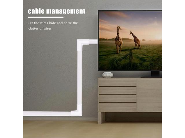 One-Cord Channel Cable Concealer - CMC-03 Cord Cover Wall Cable Management System - 125 Inch Cable Hider Raceway Kit Rich