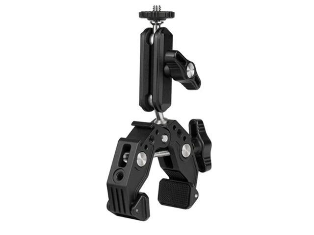 Rotating Two Ball Head Camera Clamp Adapter C1FD Cold Shoe Connection Fit For Action Cameras Smartphones