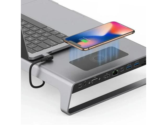 ??11-in-1 USB C Hub with Wireless Charger for MacBook, HDMI 4K Adapter, SD/TF Card Reader, PD Charging Port ??