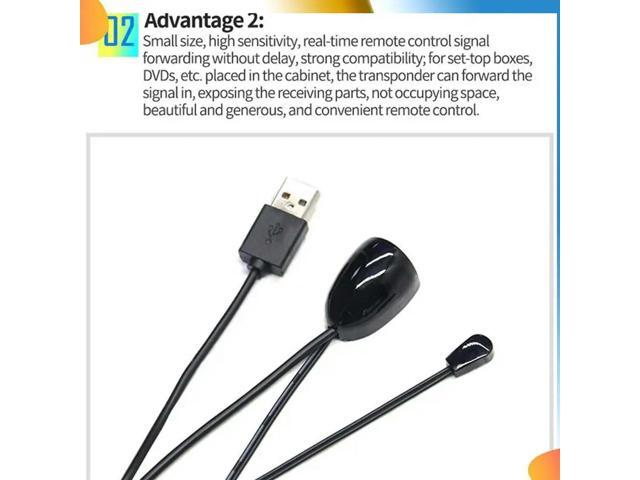5X IR Extender Infrared IR Remote Control Receiver USB IR Receiver Adapter Transmitter For Cable Box Stereo Receiver