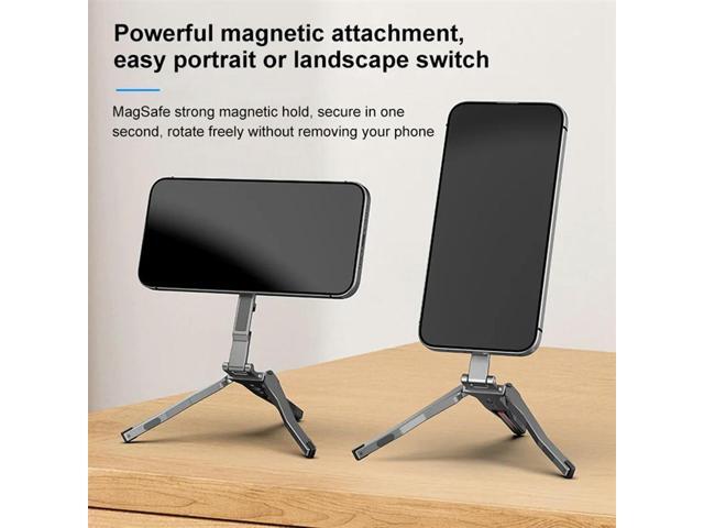 Magnetic Phone Holder Aluminum Magsafe Tripod Universal Foldable Mount Camera Stand
