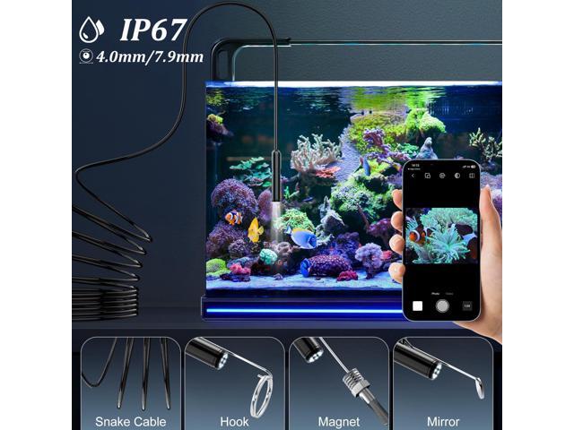 Endoscope Camera with Light, 1920P HD Borescope Camera with 8 Adjustable LED Lights, 16.4ft Semi-Rigid Snake Camera with Light, IP67 Waterproof...