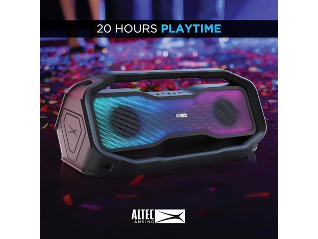 Altec Lansing Rockbox XL 2.0 Portable Bluetooth Wireless Speakers with Led Lights, IP67 Waterproof and Durable for Outdoor, 20 Hours Battery with...