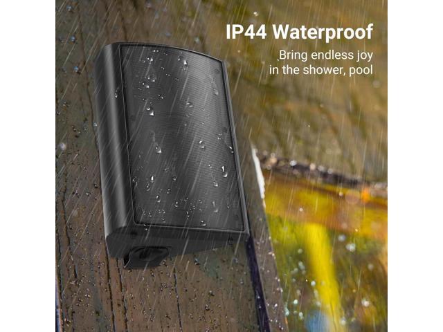 STUDIOFINIX 6.5 Inches Indoor Outdoor Bluetooth Speakers Waterproof Wired Wall Mount Active Speakers 400 Watt for Patio Garage,Deck,Backyard (Black)