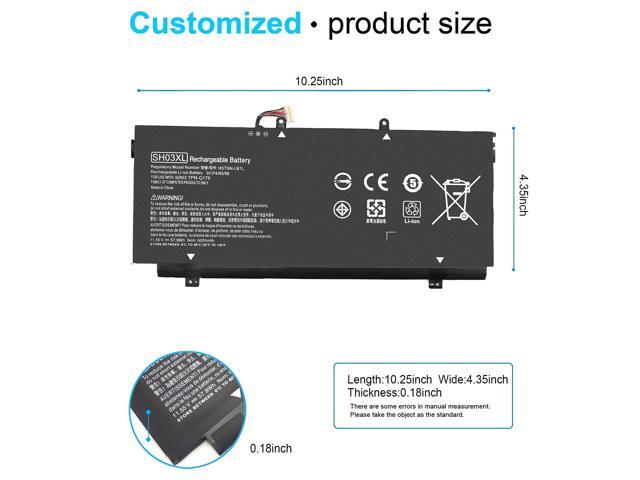 57.9Wh SH03XL SHO3XL Battery for HP Spectre X360 13-AC033DX 13-W013DX 13-W023DX 13-AC003NE 13-AC003NG 13-AC097NIA Notebook 859356-855 HSTNN-LB7L...