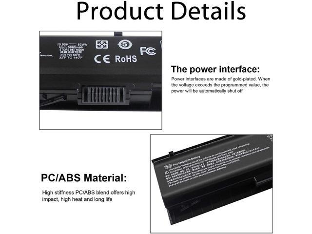 62WH Type PA06 Battery Replacement for HP Omen 17 17-w 17-ab200 17t-ab00 17-w053dx 17-w253dx 17-ab011nl, Fits 849911-850 849571-221 HSTNN-DB7K