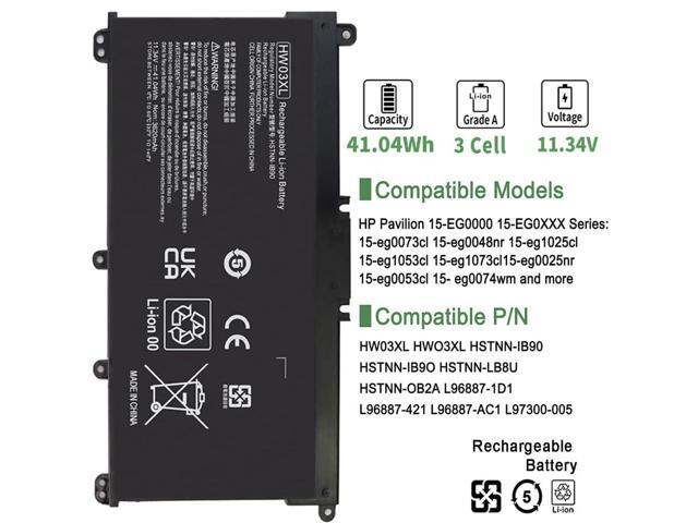 LXHY HW03XL Replacement Battery for HP Pavilion 15-EG 15-EH 17-CN 17-CP 15-EG0073CL 15-EG2073CL 15-EG1053CL 15-EG1073CL