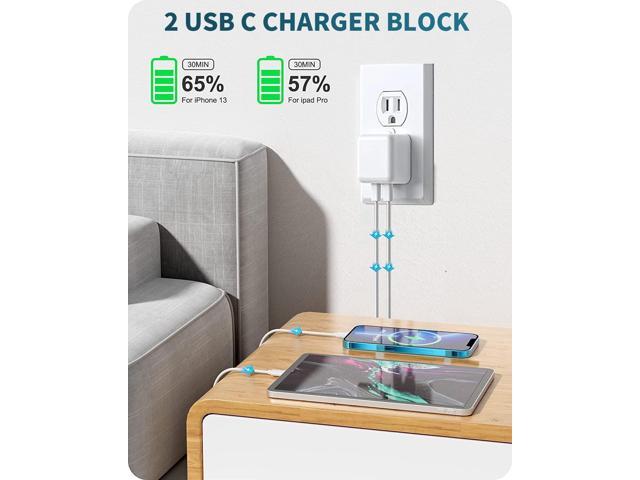 USB C Charger Block, 35W iPhone Fast Charger Dual USB C Port Compact Power Adapter for iPhone 14 Pro/14 Pro Max,13 Pro, iPad, PPS Samsung Galaxy2 Pack