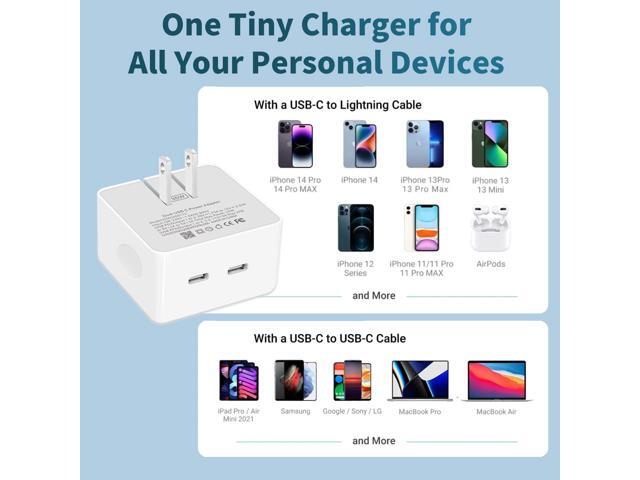 USB C Charger Block, 35W iPhone Fast Charger Dual USB C Port Compact Power Adapter for iPhone 14 Pro/14 Pro Max,13 Pro, iPad, PPS Samsung Galaxy2 Pack