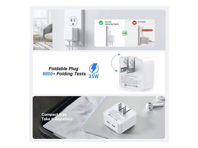 USB C Charger Block, 35W iPhone Fast Charger Dual USB C Port Compact Power Adapter for iPhone 14 Pro/14 Pro Max,13 Pro, iPad, PPS Samsung Galaxy2 Pack