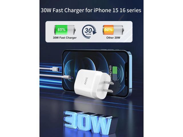 i Phone 16 15 Pro Charger Fast Charging30W USB C Super Fast Charger Block with 10ft Long Type C for i-Phone 16/16 Pro/16 Pro Max/16 Plus/15/15 Pro...
