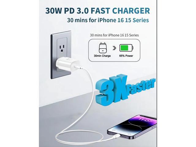 i Phone 16 15 Pro Charger Fast Charging30W USB C Super Fast Charger Block with 10ft Long Type C for i-Phone 16/16 Pro/16 Pro Max/16 Plus/15/15 Pro...