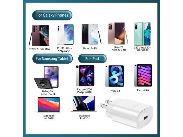 Super Fast Charger2 Pack 25W USB C Wall Charger for Samsung Galaxy S22/S22 Ultra/S22+/S21/S21 Ultra/S21+/S20/S20 Ultra/Note 10 Plus/Note 20 Ultra/Z...