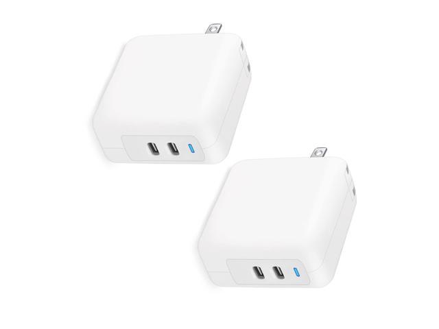 2022 New 35W Dual USB-C Port Power Adapter 2-Pack PD 3.0 GaN 35W USB-C Fast Wall Charger for Macbook Air, iPhone 14 13 12 11 Pro Max Plus, iPad,...