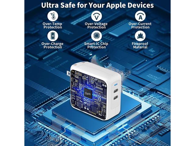 2022 New 35W Dual USB-C Port Power Adapter 2-Pack PD 3.0 GaN 35W USB-C Fast Wall Charger for Macbook Air, iPhone 14 13 12 11 Pro Max Plus, iPad,...
