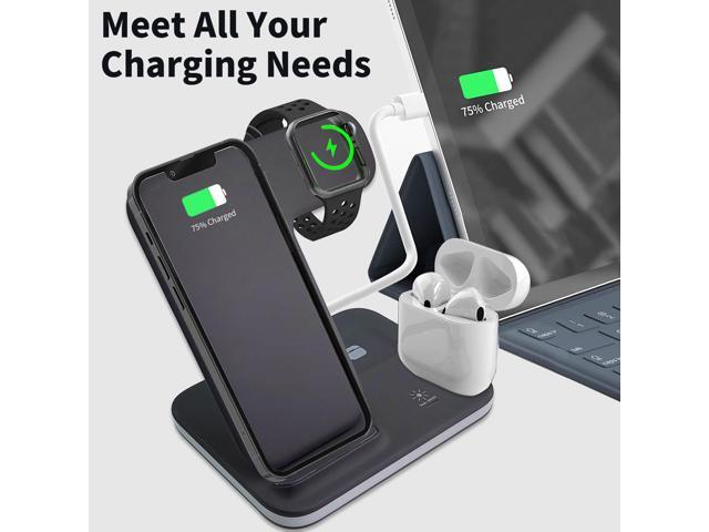 LXHY Wireless Charger iPhone Charging Station: 3 in 1 Charger Stand Multiple Devices for Apple - iPhone 16e 16 15 14 Pro Max 13 12 11 - Watch 10 9...