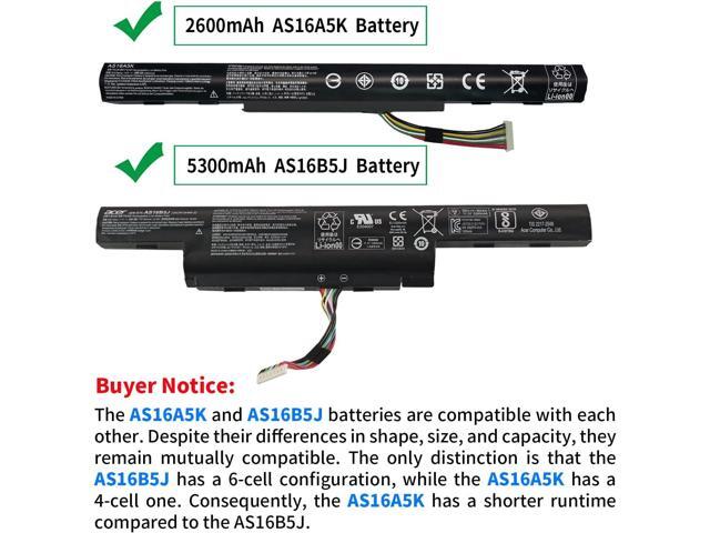 LXHY AS16A5K Battery for for Acer Aspire E15 E5-575 E5-575G E5-576 E5-576G N16Q2 E5-575-33BM E5-575-52JF E5-575-54E8 E5-575-54EB E5-575G-53VG...