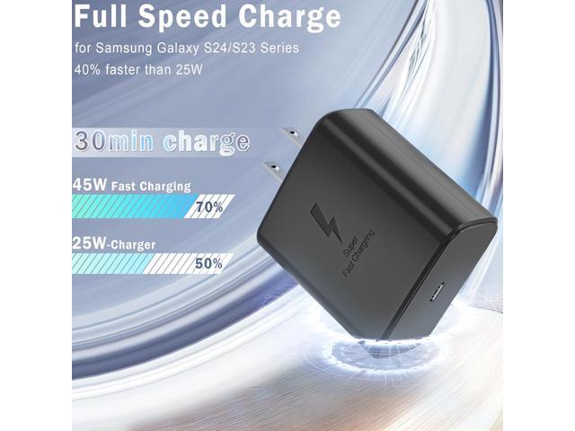 LXHY 2025 New 45W Super Fast Charger Type C USB C Android Charger with C to C Type C Fast Charging Cable 2Pack for Samsung Galaxy S25/S25+/S25...