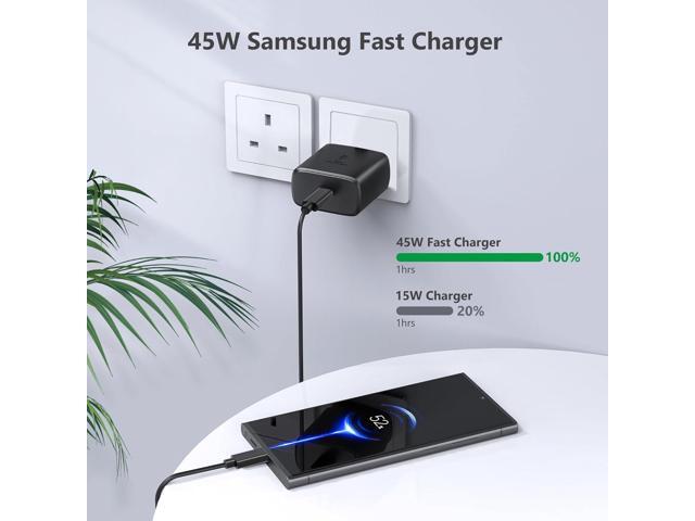 LXHY 2025 New 45W Super Fast Charger Type C USB C Android Charger with C to C Type C Fast Charging Cable 2Pack for Samsung Galaxy S25/S25+/S25...