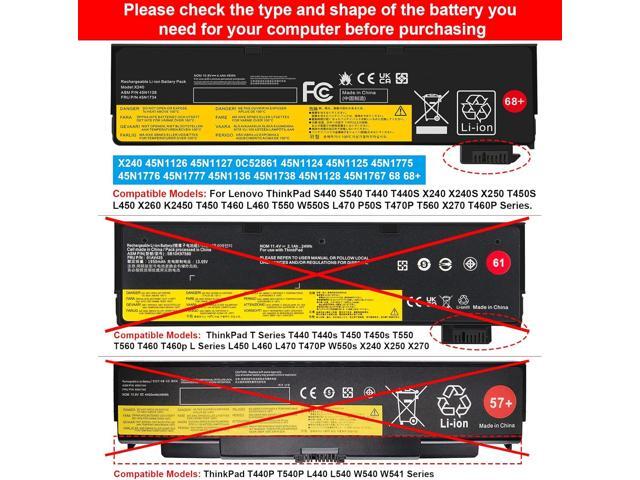 LXHY 45N1128 X240 Battery Compatible with ThinkPad T440 T440s T450 T450s T460 T460P T470P T550 T560 L450 L460 L470 P50S W550s X250 X260 X270...