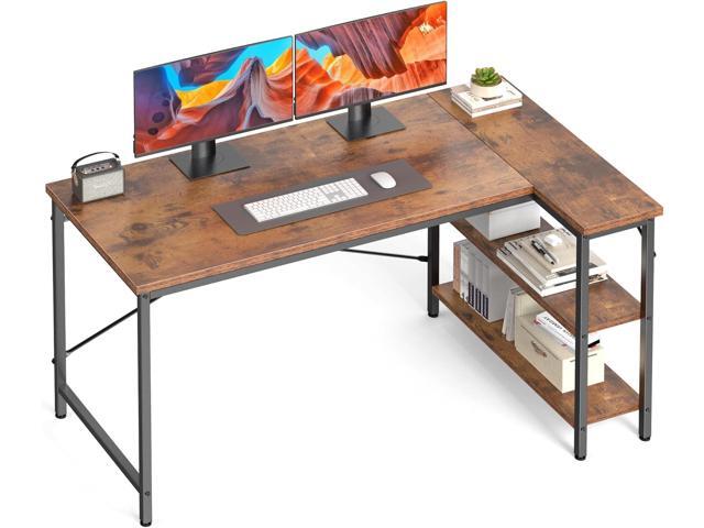 L Shaped Desk 47 Inch Computer Desk Gaming Furniture Corner Desks Home Office PC Table with Reversible Storage Shelves for Writing Working Study...